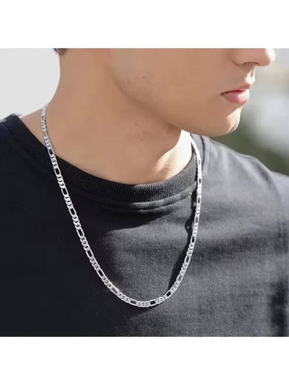 Silver men Chain Necklace